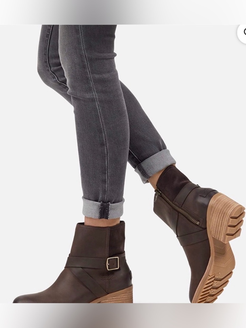 🤎 Sorel Cate Zip Leather & Suede Ankle Booties – Women’s Size 8.5 🤎🥾 - Picture 2 of 10